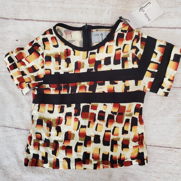 Juste Cle short sleeve summer top sz 5 NWT - Picture 1 of 3